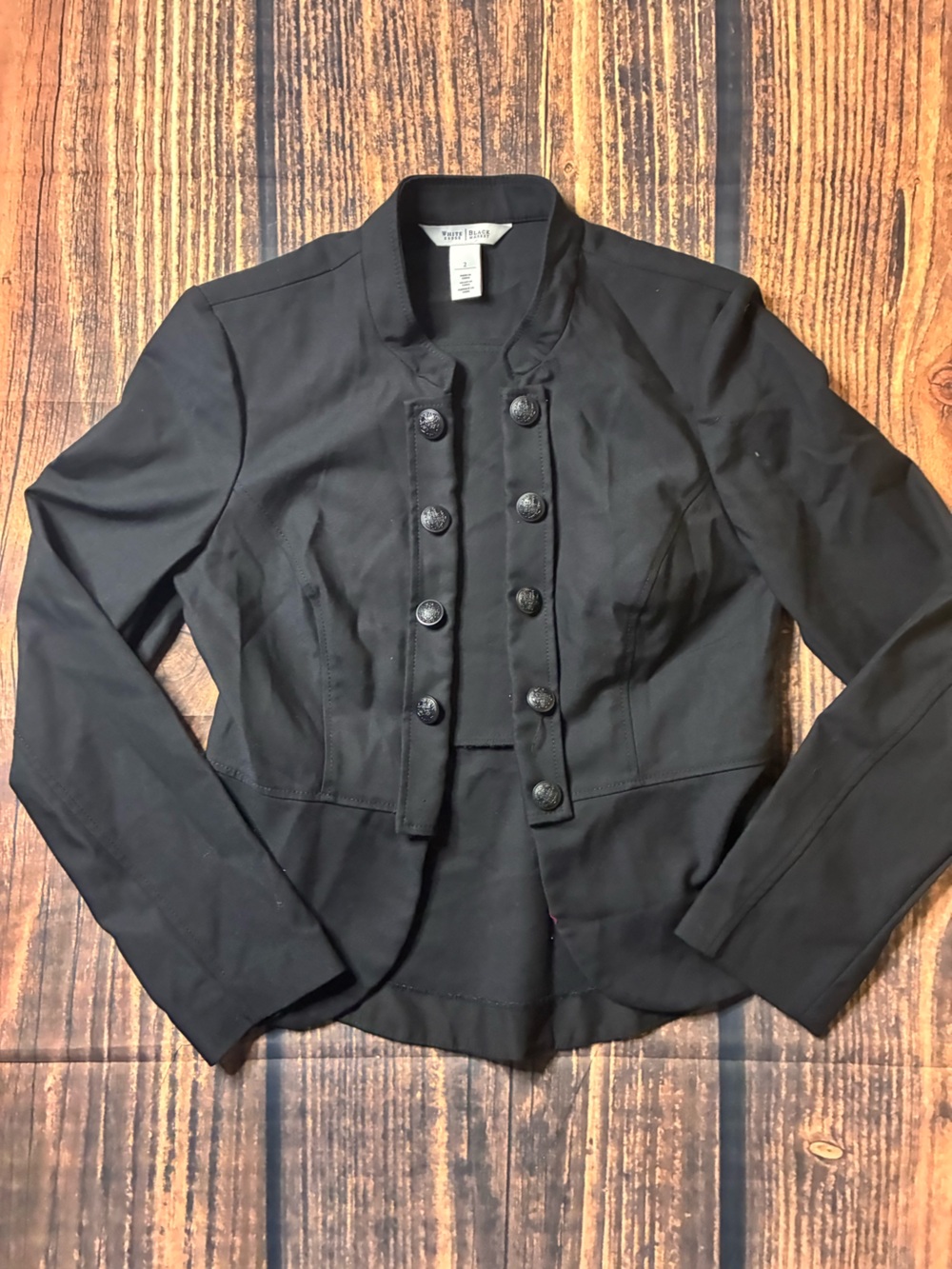 White House Black Market Black Military-Inspired crop jacket
